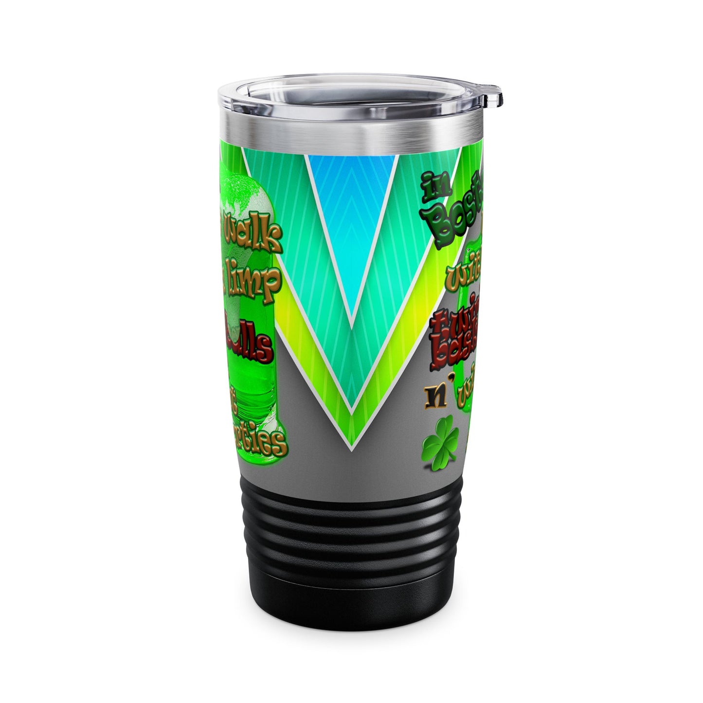 celtics logo - Ringneck Tumbler, 20oz (rainbow split)