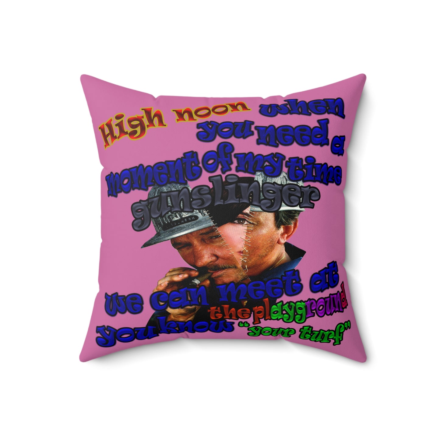 high noon - Spun Polyester Square Pillow - (light pink)