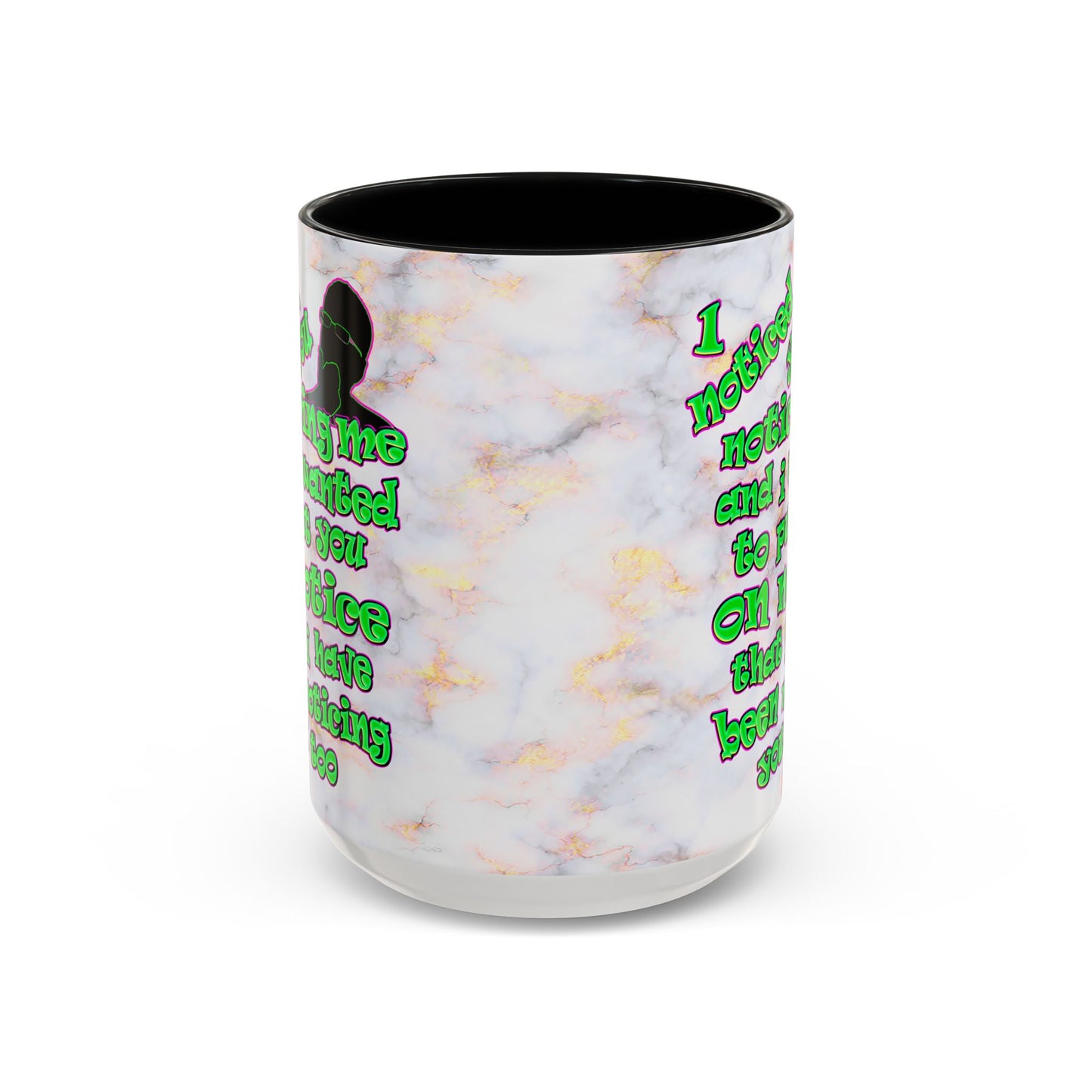 noticed you noticing - Accent Mug (white marble)