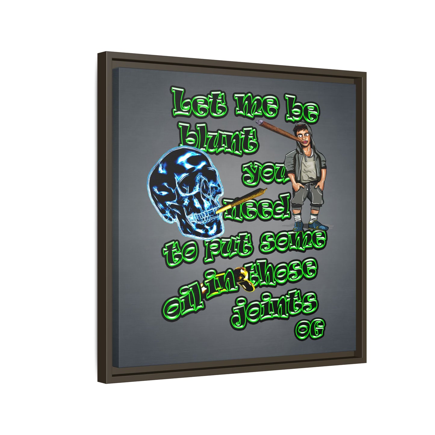 og - framed canvas art (grey-light grey)