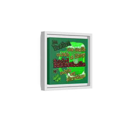 celtics logo - framed canvas art (dark green)