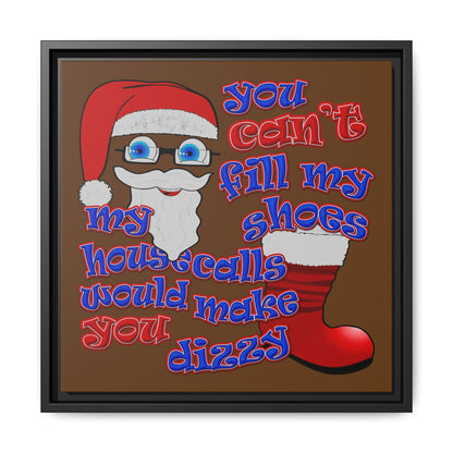 santa's shoes - framed canvas art (brown)