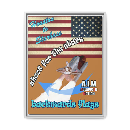 shoot for the stars - framed canvas art (light brown)