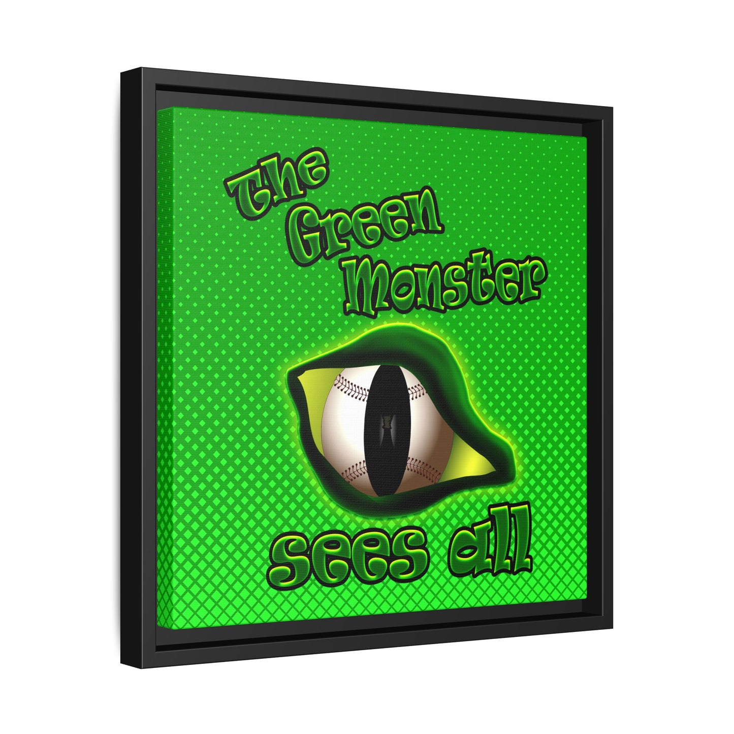 green monster - framed canvas art (logo green)