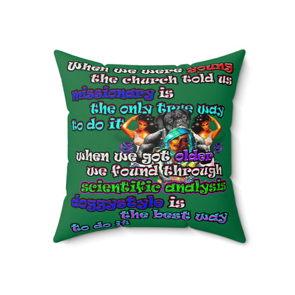 doggystyle - Faux Suede Square Pillow - (dark green)