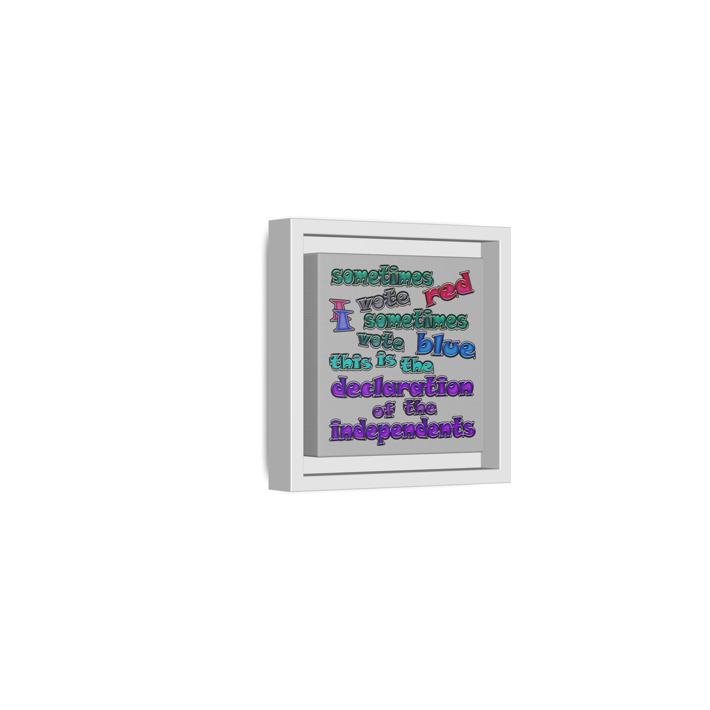 declaration of the independents - framed canvas art (light grey)