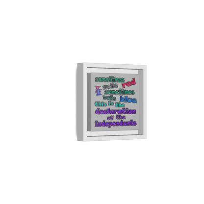 declaration of the independents - framed canvas art (light grey)