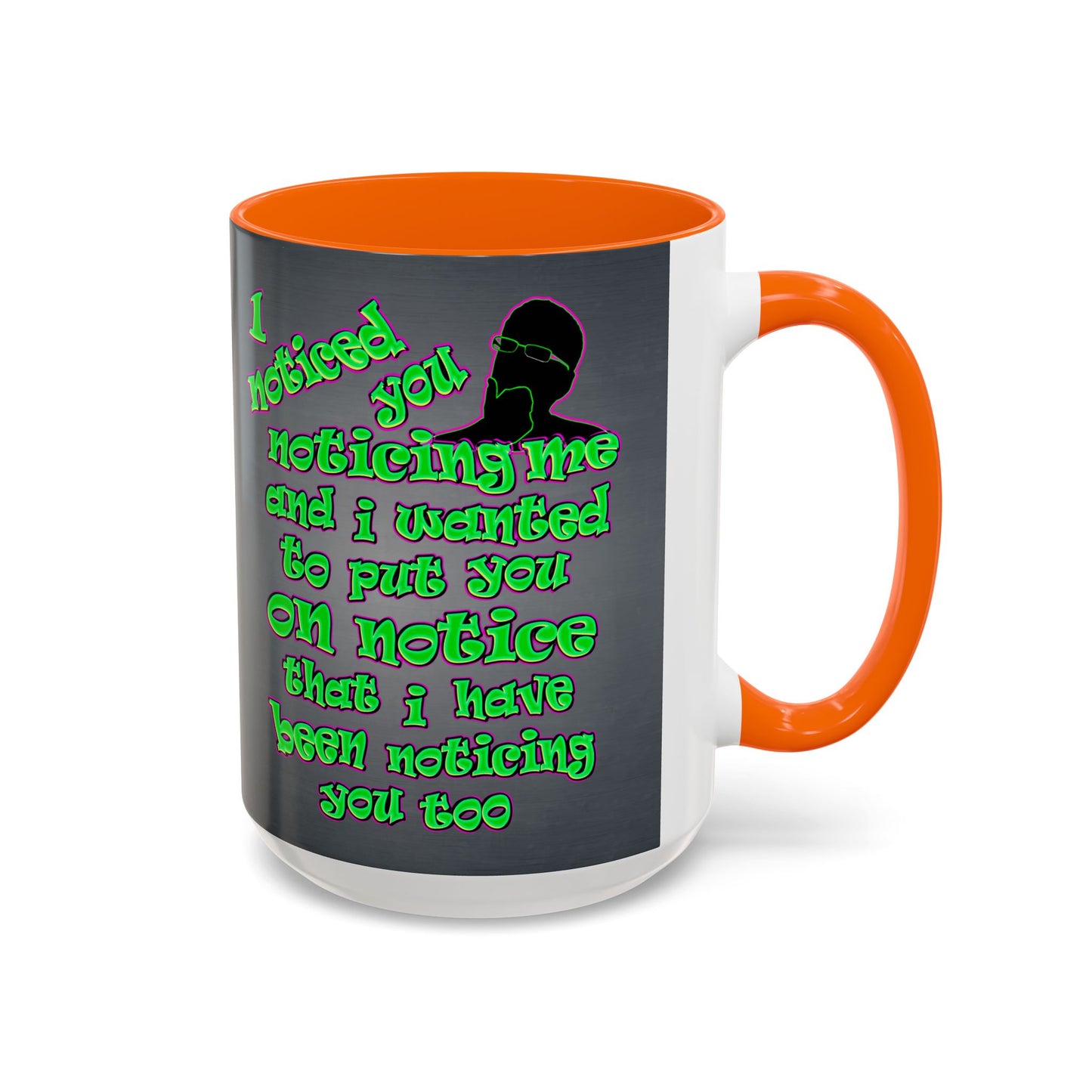 noticed you noticing - Accent Mug (grey-light grey)