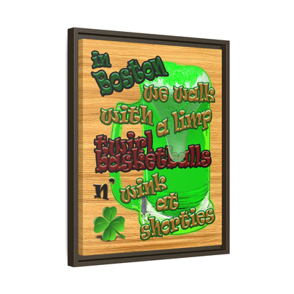 celtics logo - framed canvas art (butterscotch wood finish)