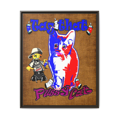 tag that - framed canvas art (brown papyrus)