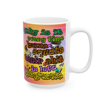 the bum's shit - White Mug (color blur)