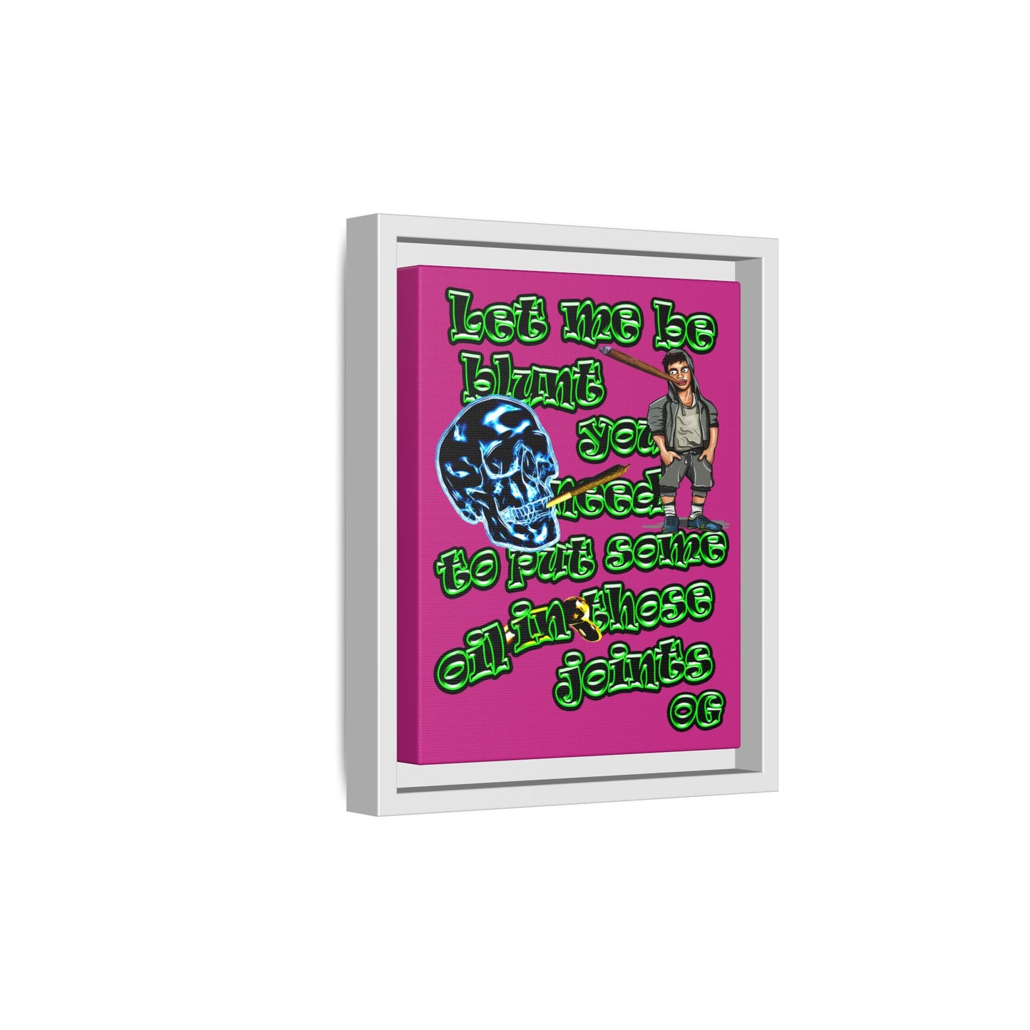 og - framed canvas art (pink)