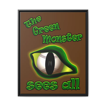 green monster - framed canvas art (brown)