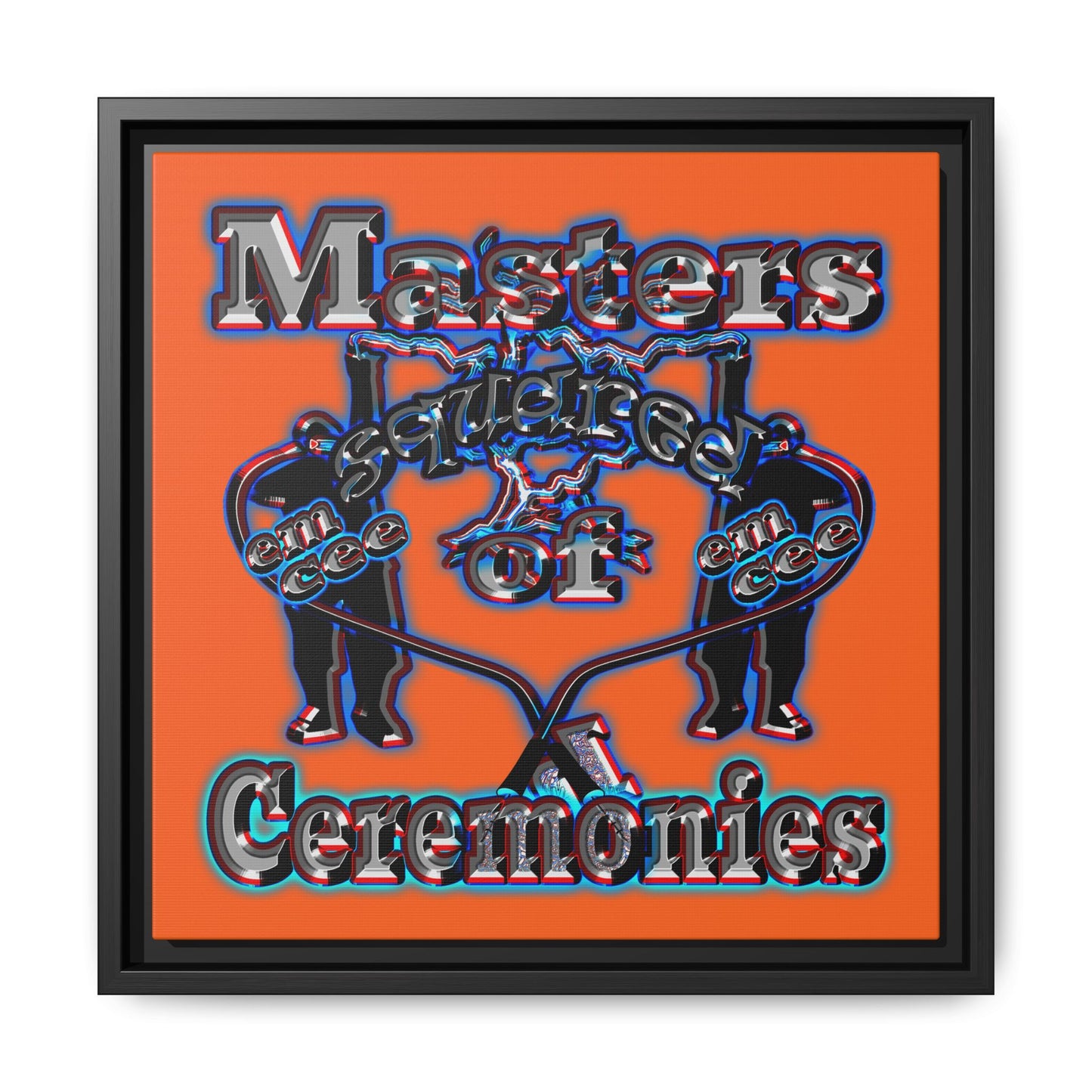 em cee squared - framed canvas art (orange)