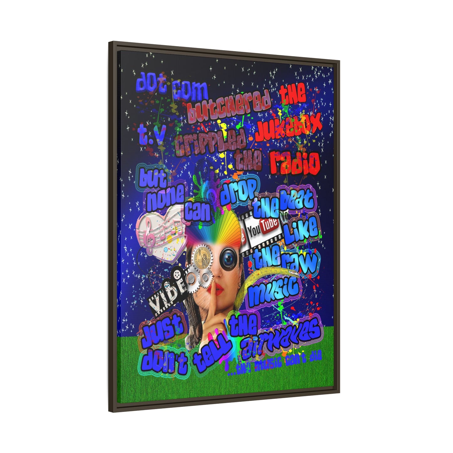 drop the beat - framed canvas art ('snoops' background)