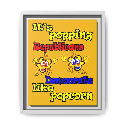 popping like popcorn - framed canvas art (yellow)