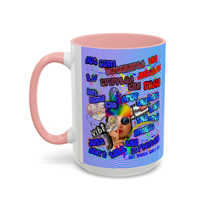drop the beat - Accent Mug (light blue-purple wave)