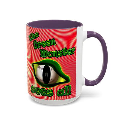green monster - Accent Mug (yellow-orange wave)