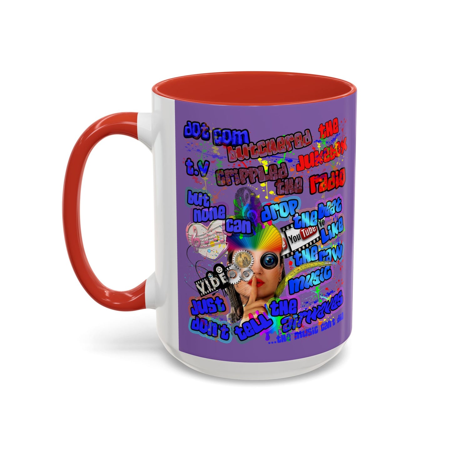 drop the beat - Accent Mug (light purple)