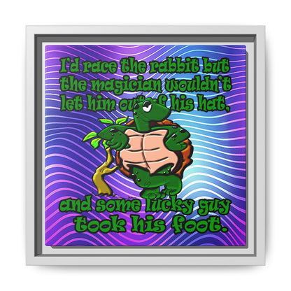 turtle race - framed canvas art (purple wave)