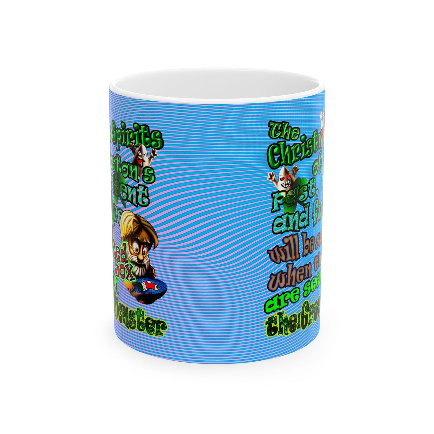 christmas spirits of boston - White Mug (light blue-purple wave)