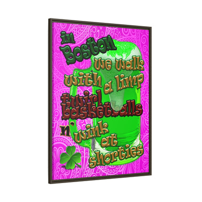celtics logo - framed canvas art (pink swirl)