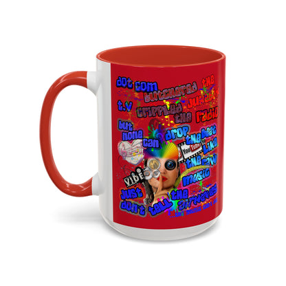 drop the beat - Accent Mug (dark red)