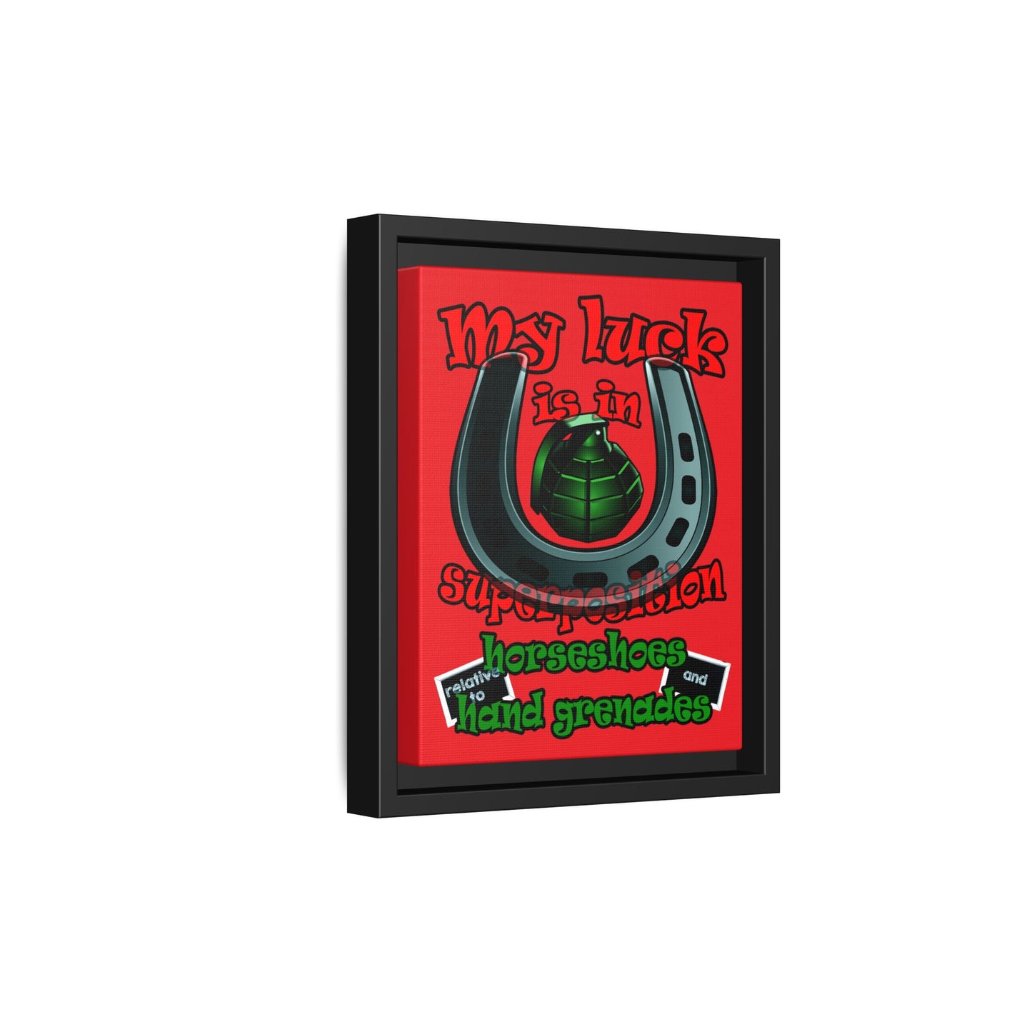 my luck - framed canvas art (red)