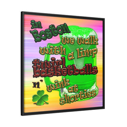 celtics logo - framed canvas art (color blur)