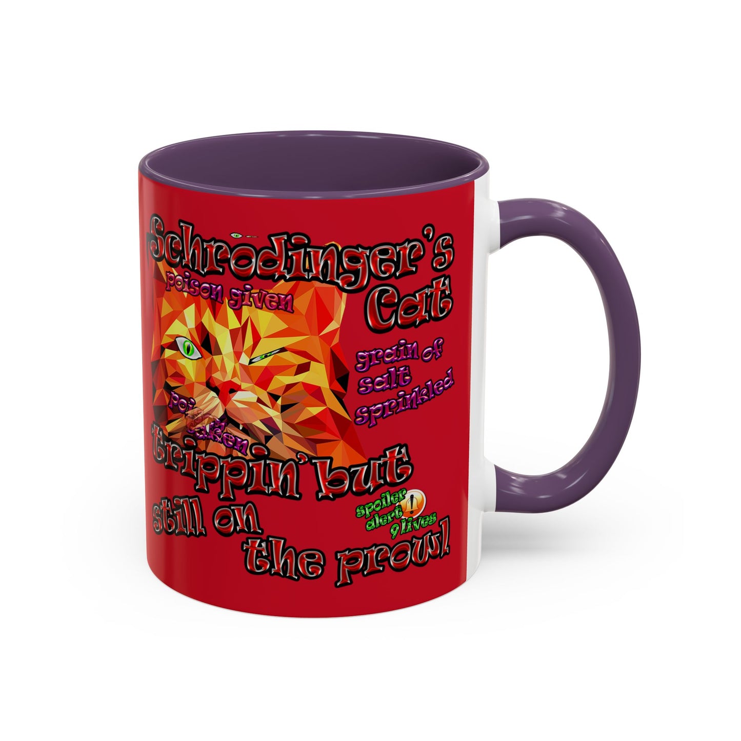schrodinger's cat - Accent Mug (dark red)