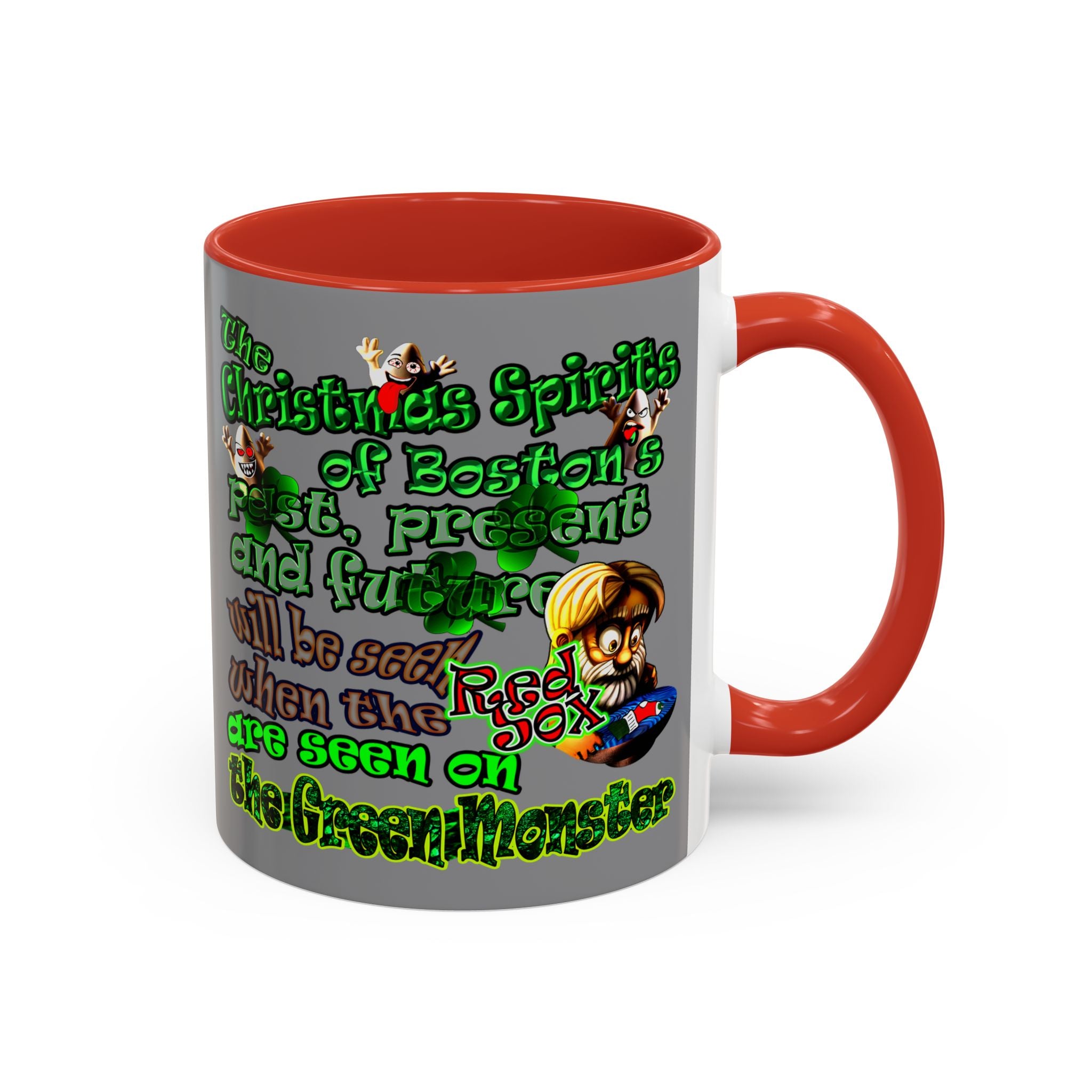 christmas spirits of boston - Accent Mug (grey)