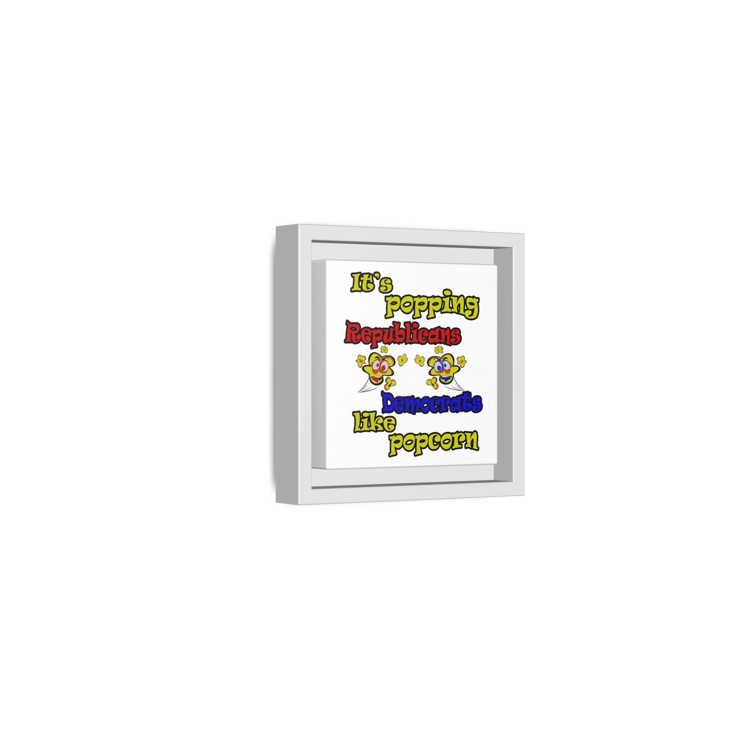 popping like popcorn - framed canvas art (white)