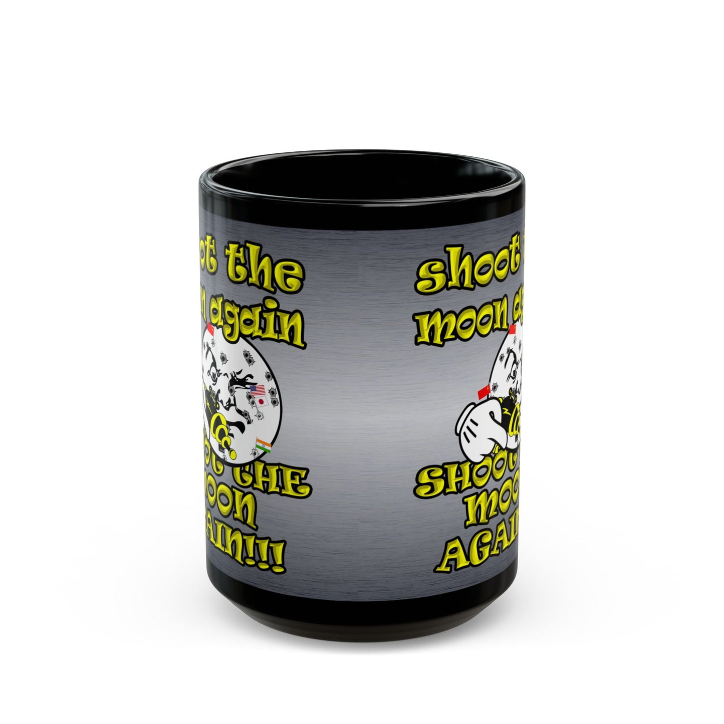shoot the moon again - Black Mug (brushed nickel)