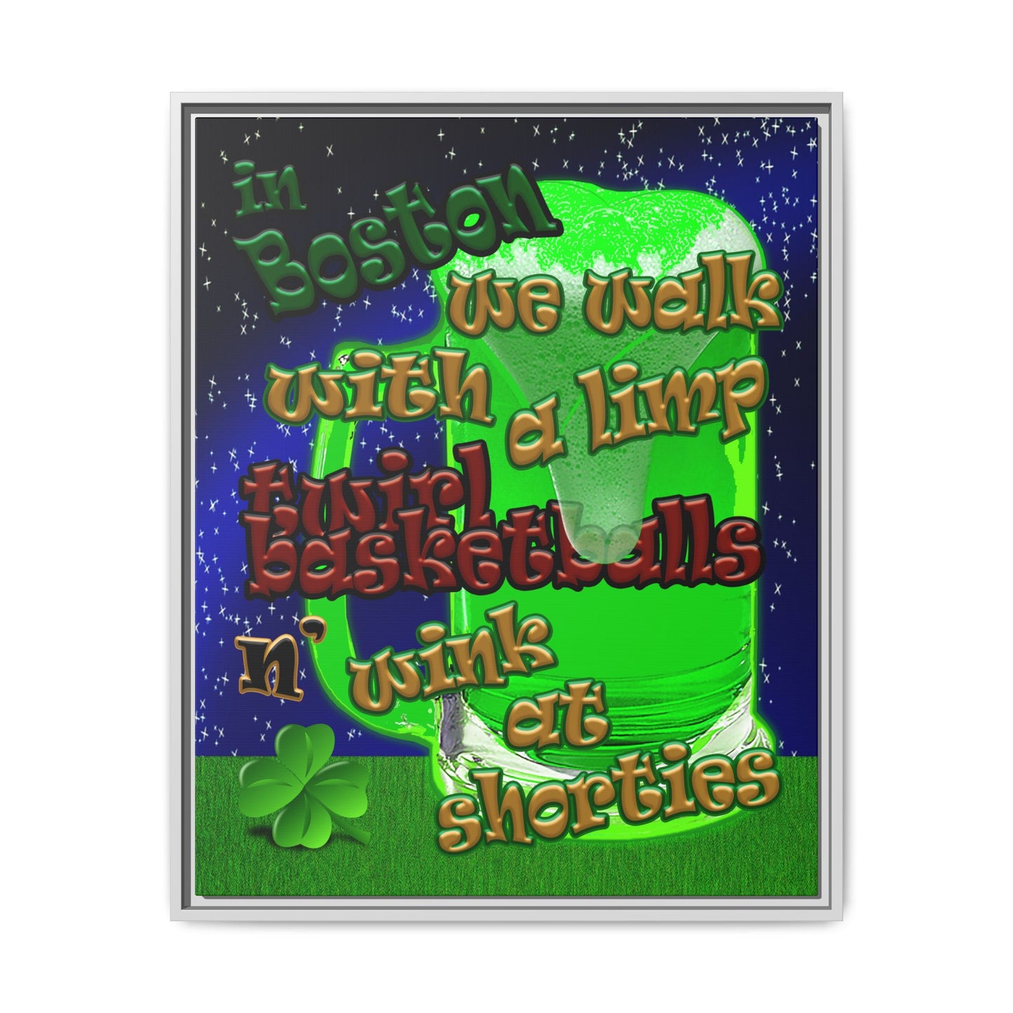 celtics logo - framed canvas art ('snoops' background)