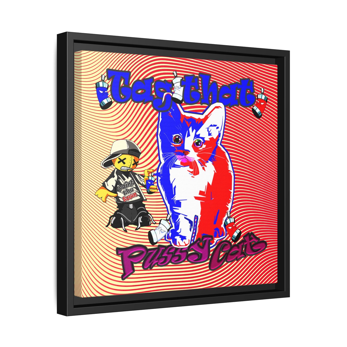 tag that - framed canvas art (yellow-orange wave)