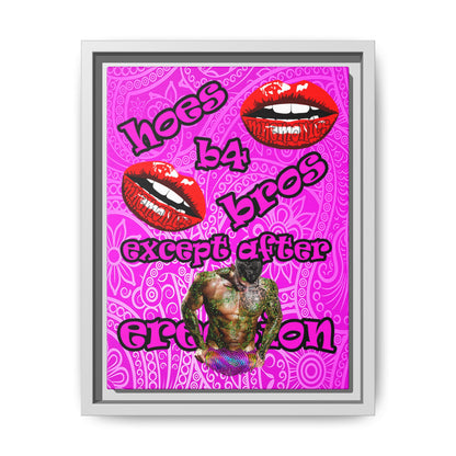 hoes b4 bros - framed canvas art (pink swirl)