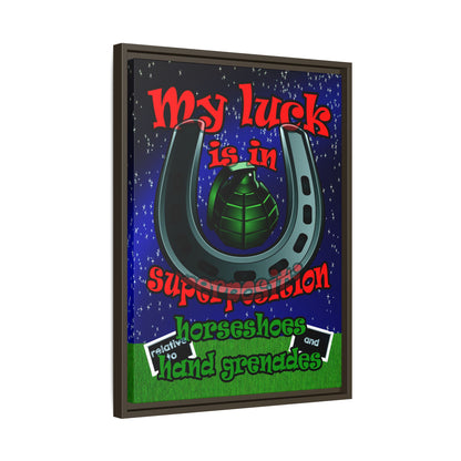 my luck - framed canvas art ('snoops' background)