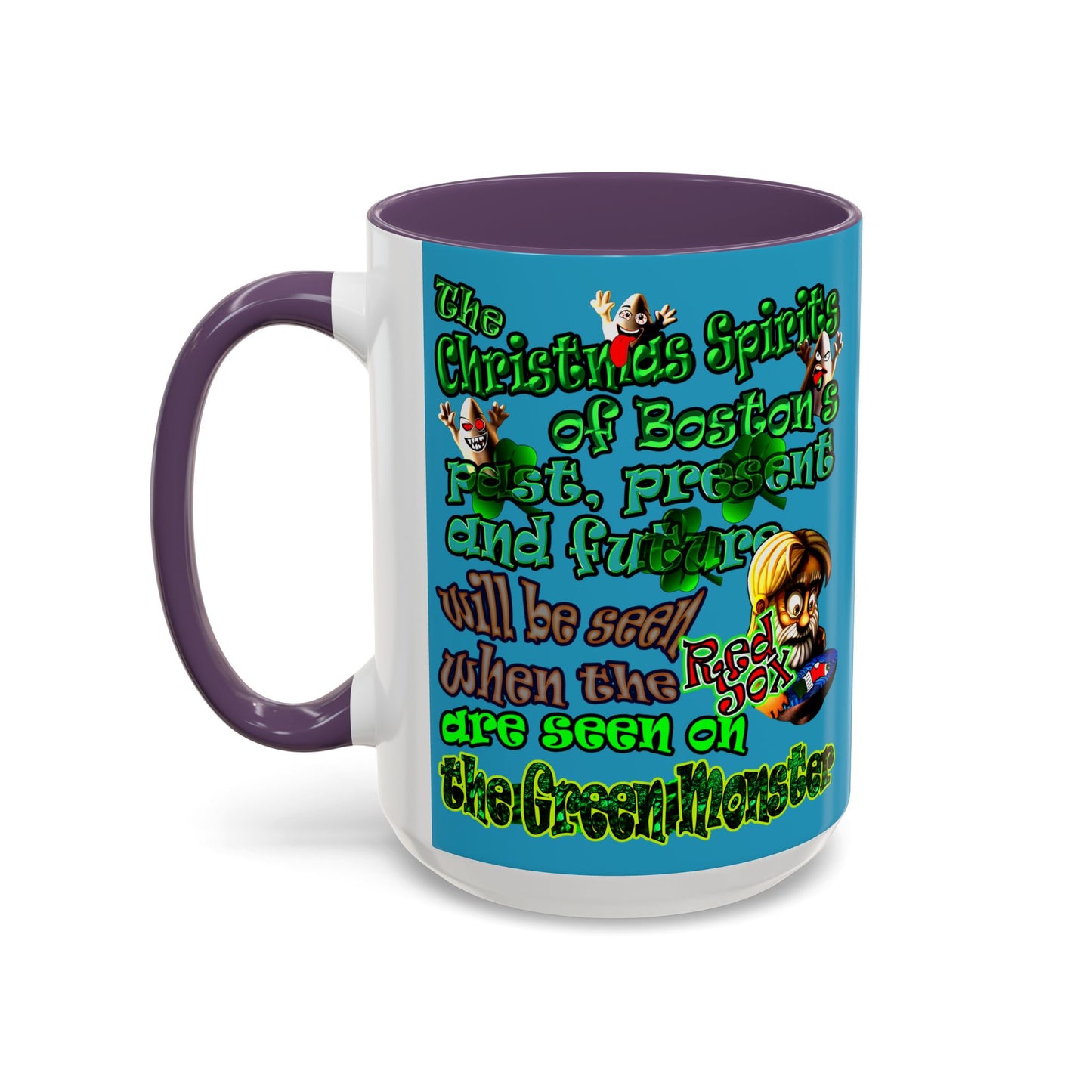 christmas spirits of boston - Accent Mug (turquoise)