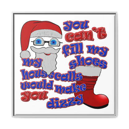 santa's shoes - framed canvas art (white)
