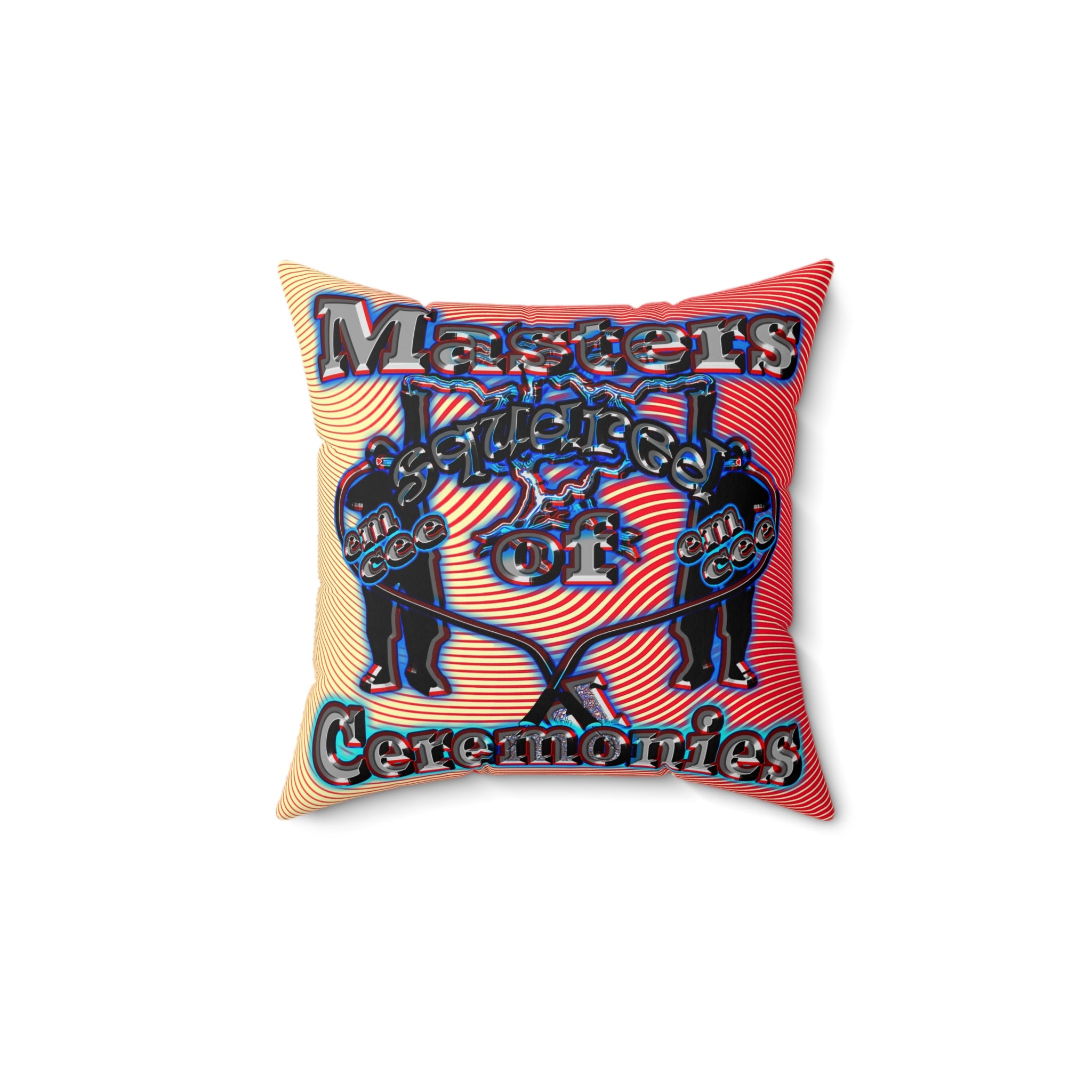 em cee squared - Spun Polyester Square Pillow - (yellow-orange wave)