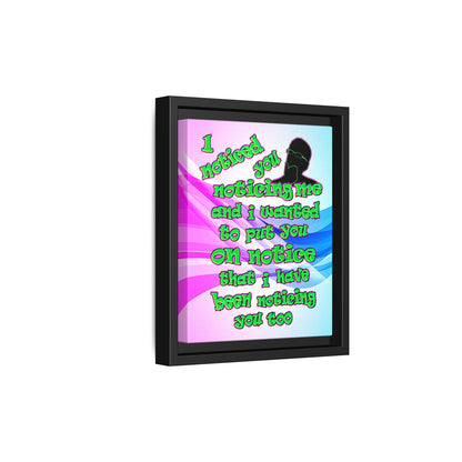 noticed you noticing - framed canvas art (light blue-pink wave)