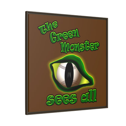 green monster - framed canvas art (brown)