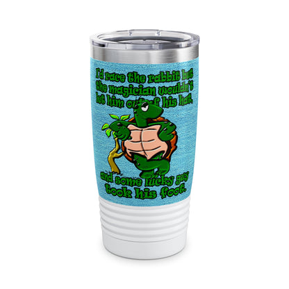 turtle race - Ringneck Tumbler, 20oz (faded blue)