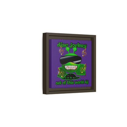 disc jockey - framed canvas art (purple)