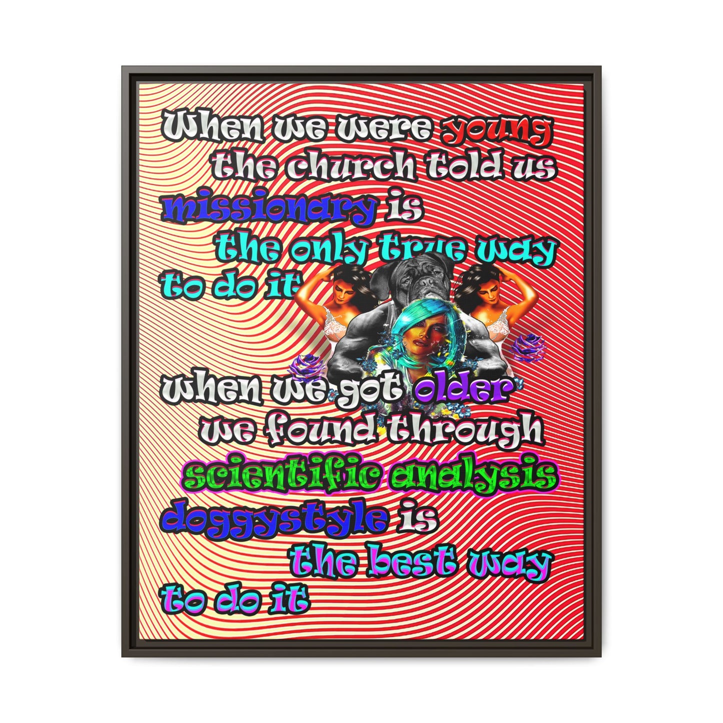 doggystyle - framed canvas art (yellow-orange wave)