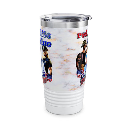 rw&b lives matter - Ringneck Tumbler, 20oz (white marble)