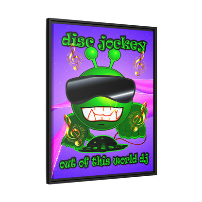 disc jockey - framed canvas art (purple-pink wave)