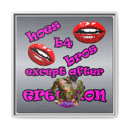 hoes b4 bros - framed canvas art (brushed nickel)