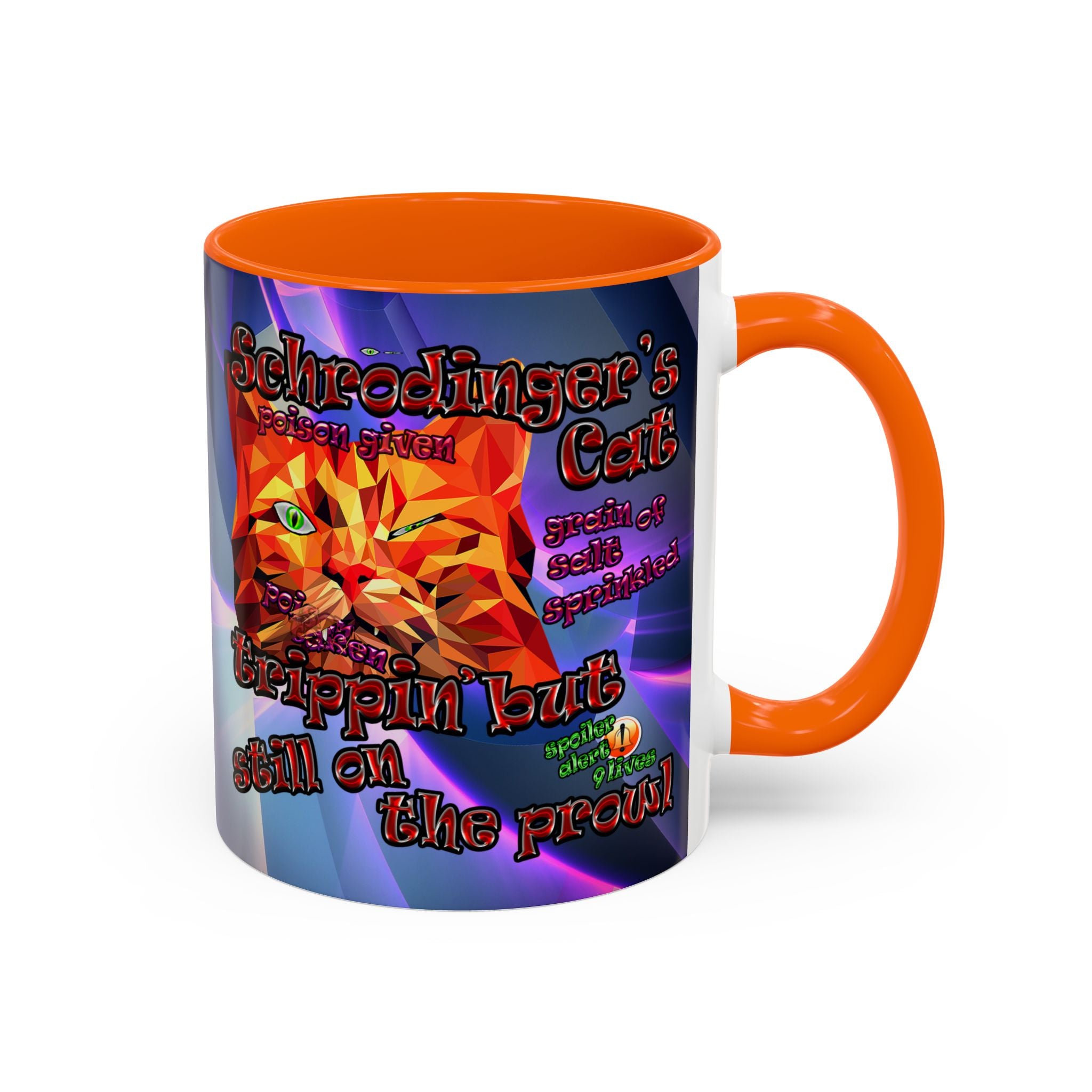 schrodinger's cat - Accent Mug (grey-pink wave)