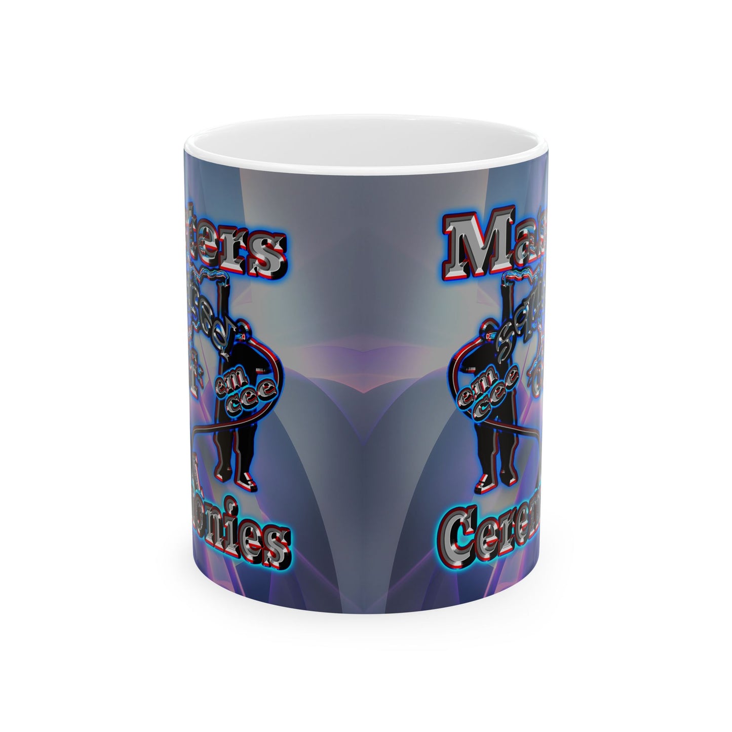 em cee squared - White Mug (grey-pink wave)
